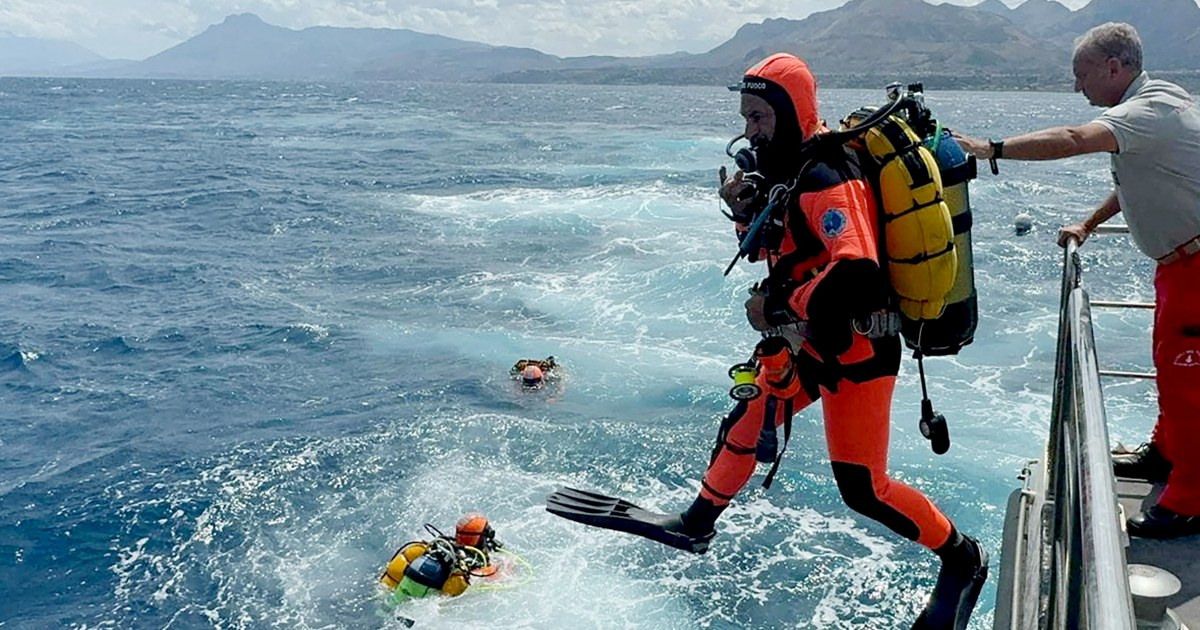 Sicily yacht sinking: Divers search Bayesian for missing tech tycoon Mike Lynch, Morgan Stanley boss – NBC News